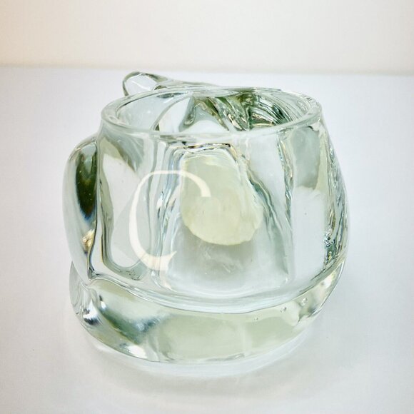 Indiana Crystal Glass Votive Sleeping Cat Candle Holder Vintage Handmade USA - Picture 3 of 10